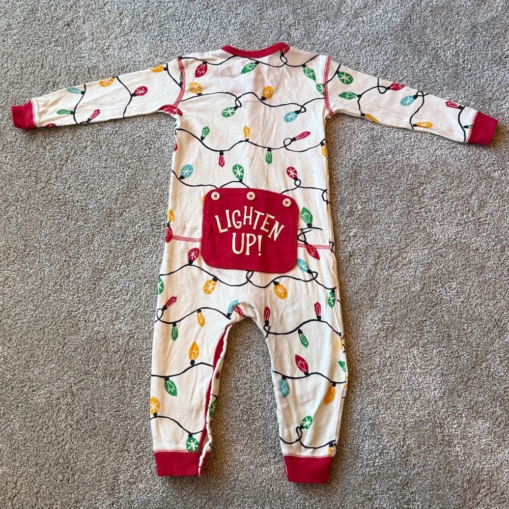 Little Blue House by Hatley- Union Suit, Holiday Lights Glow in The Dark 18-24M